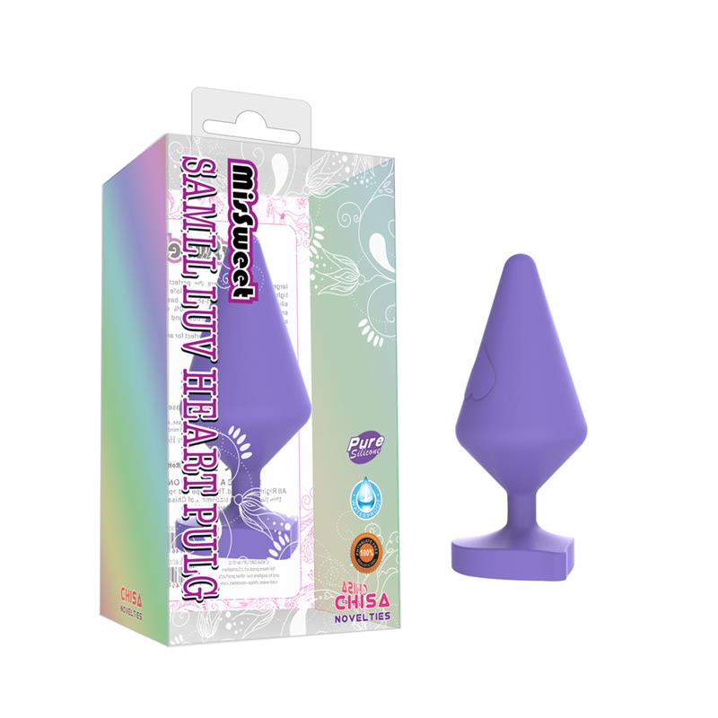 Large Luv Heart Plug Purple Silicone