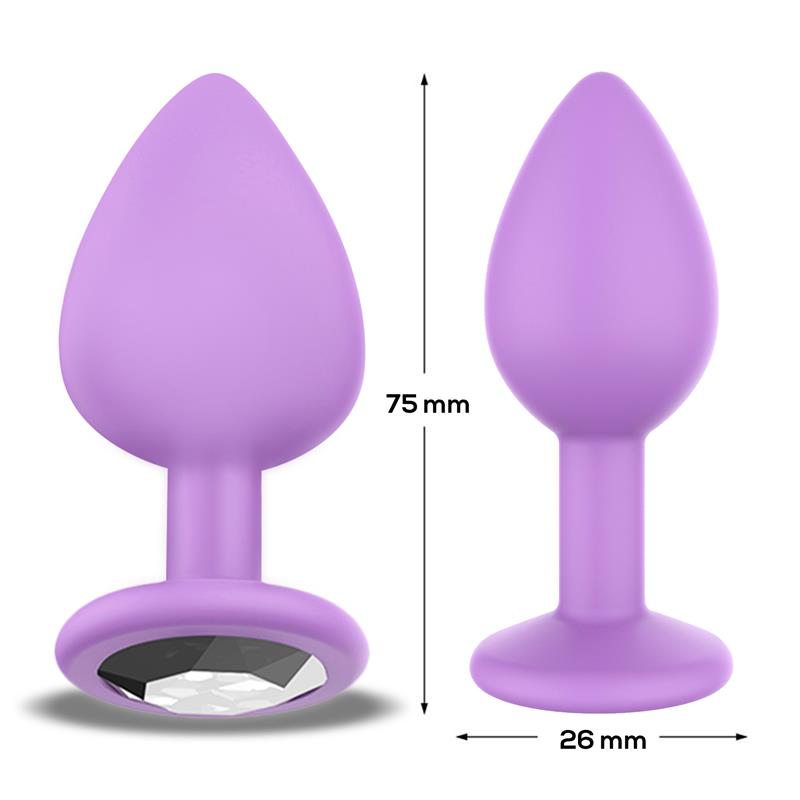 Sparkly Butt Plug Size S Silicone Lilac