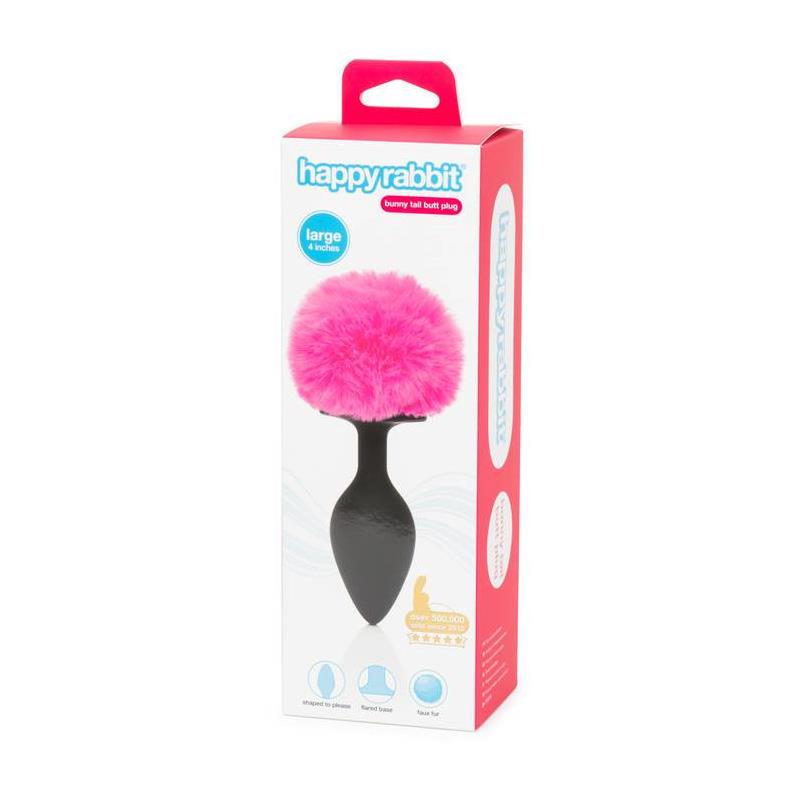 Butt Plug with Fur Tail Pink Large